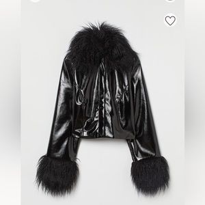 H&M Faux-Fur Trimmed Jacket